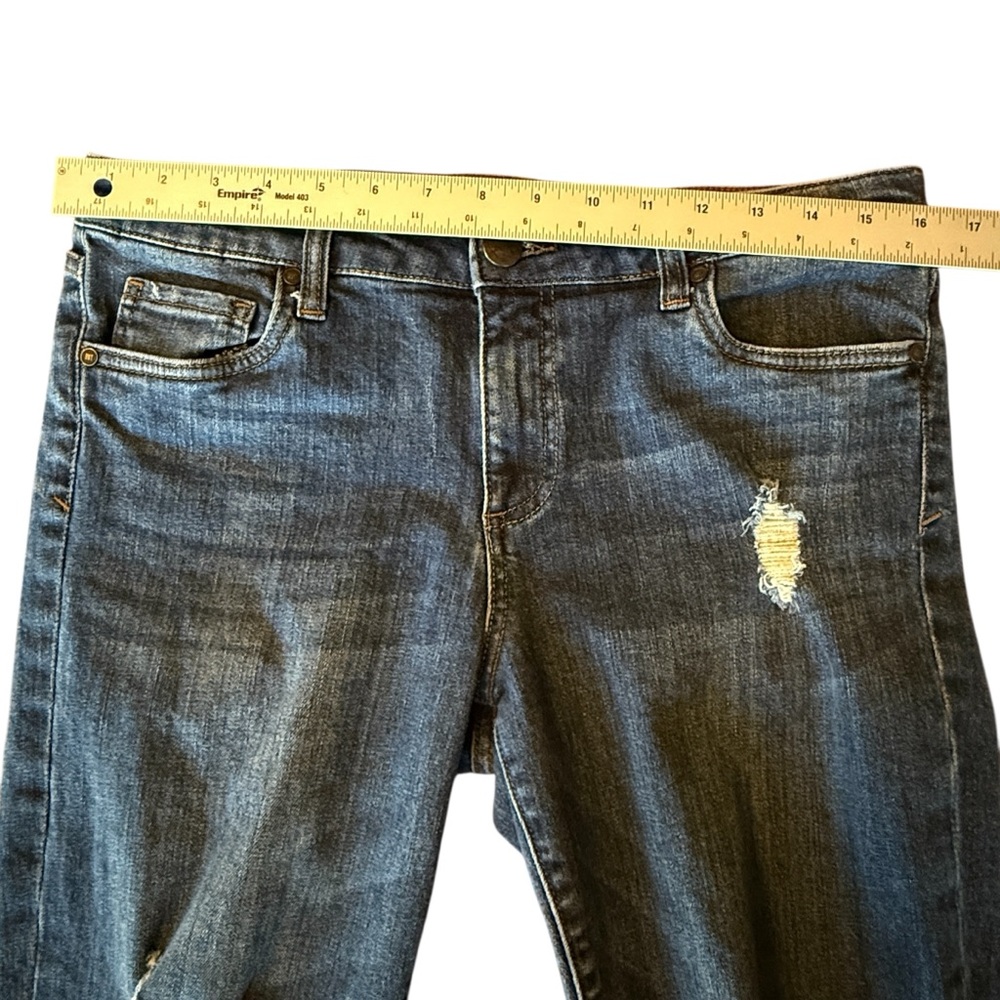 Kut from the Kloth Amy Ankle Straight Leg Jeans Distressed Cuffed Women’s 10 - Picture 13 of 16
